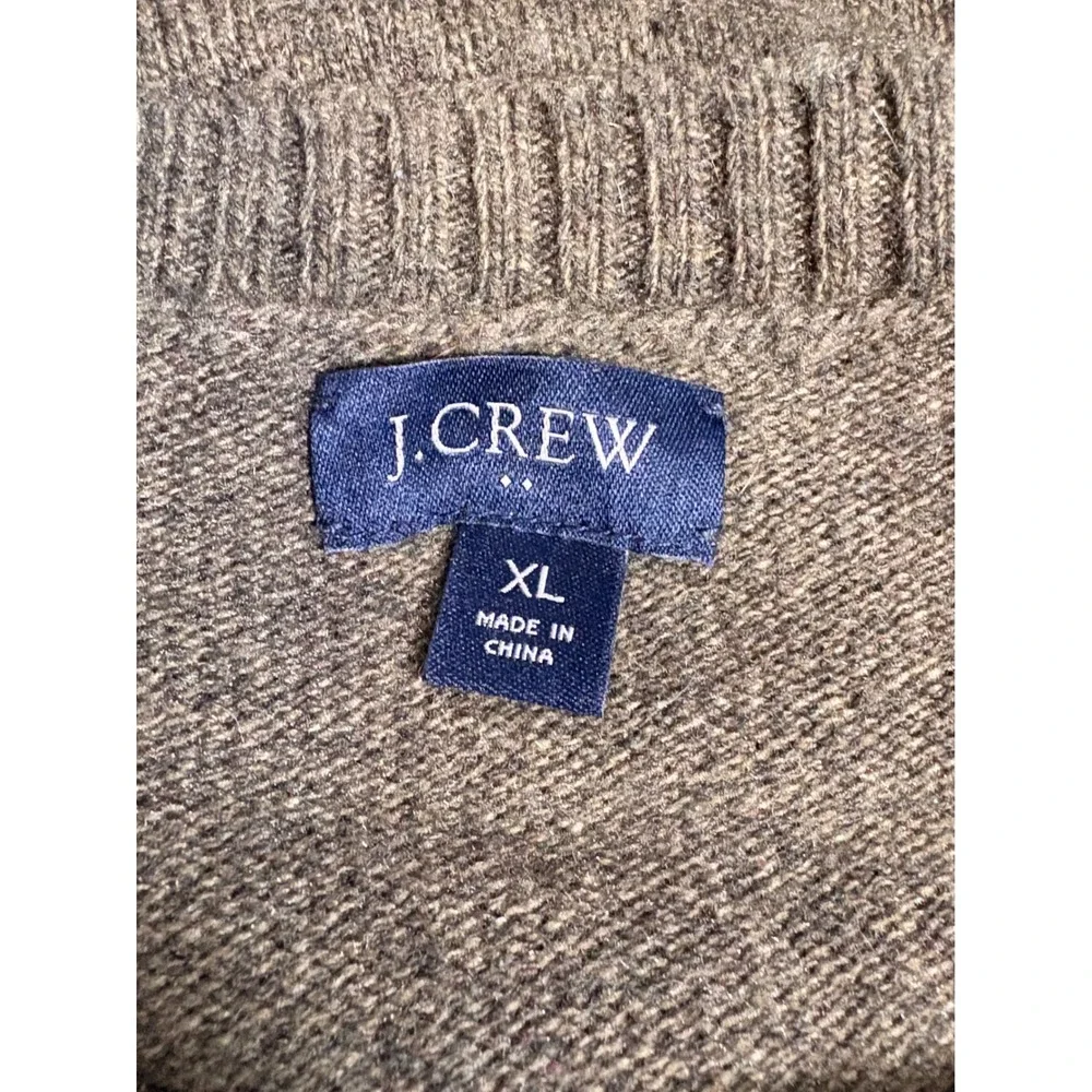 J. Crew Mens Lambswool Blend Crewneck Sweater Olive Green Heather XL‎ AA027 HO22